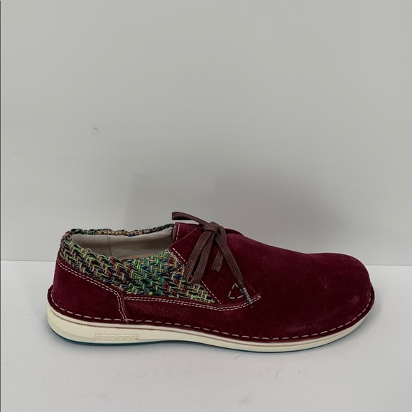Birkenstock Memphis loafer shoe lace tie burgundy suede leather wine new 42 11 9 main image 6